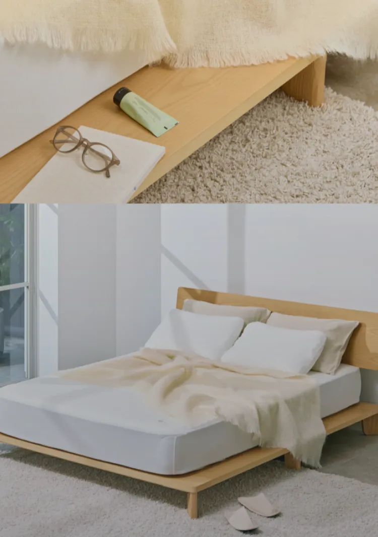 NELL 木製ベッドフレームの商品イメージ背景