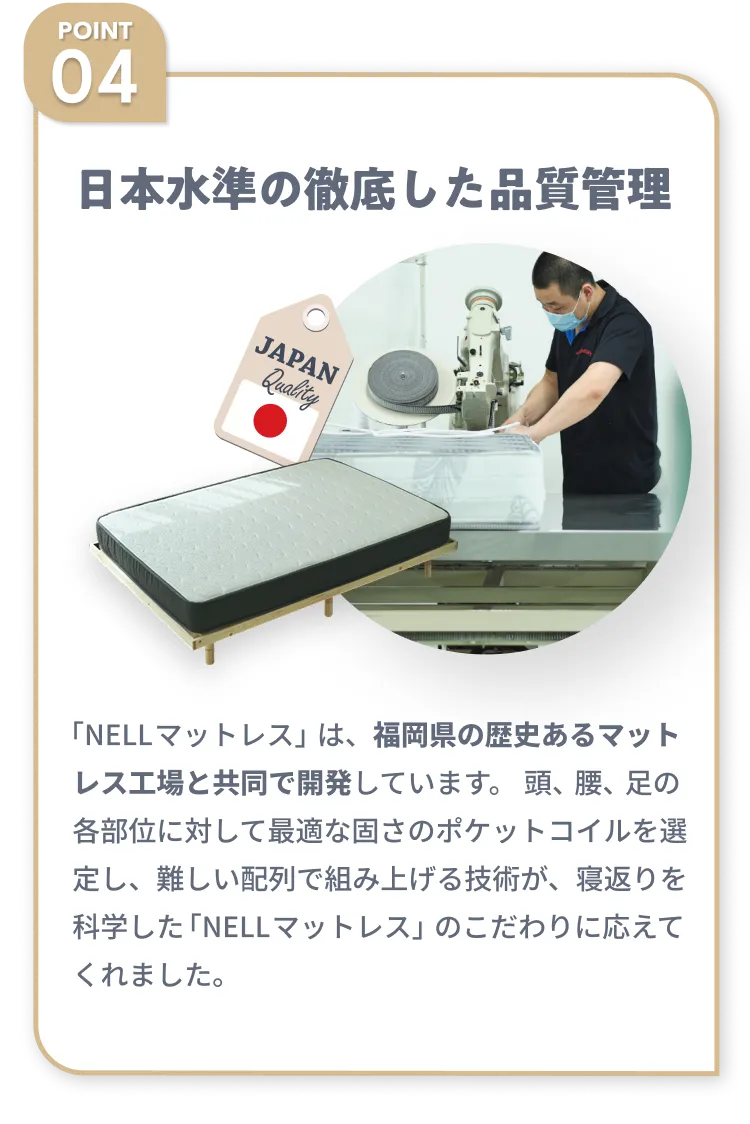 日本水準の徹底した品質管理