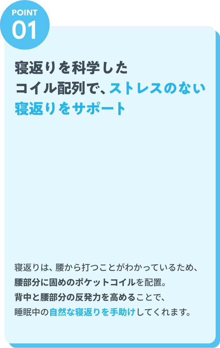 ストレスのない寝返りをサポート