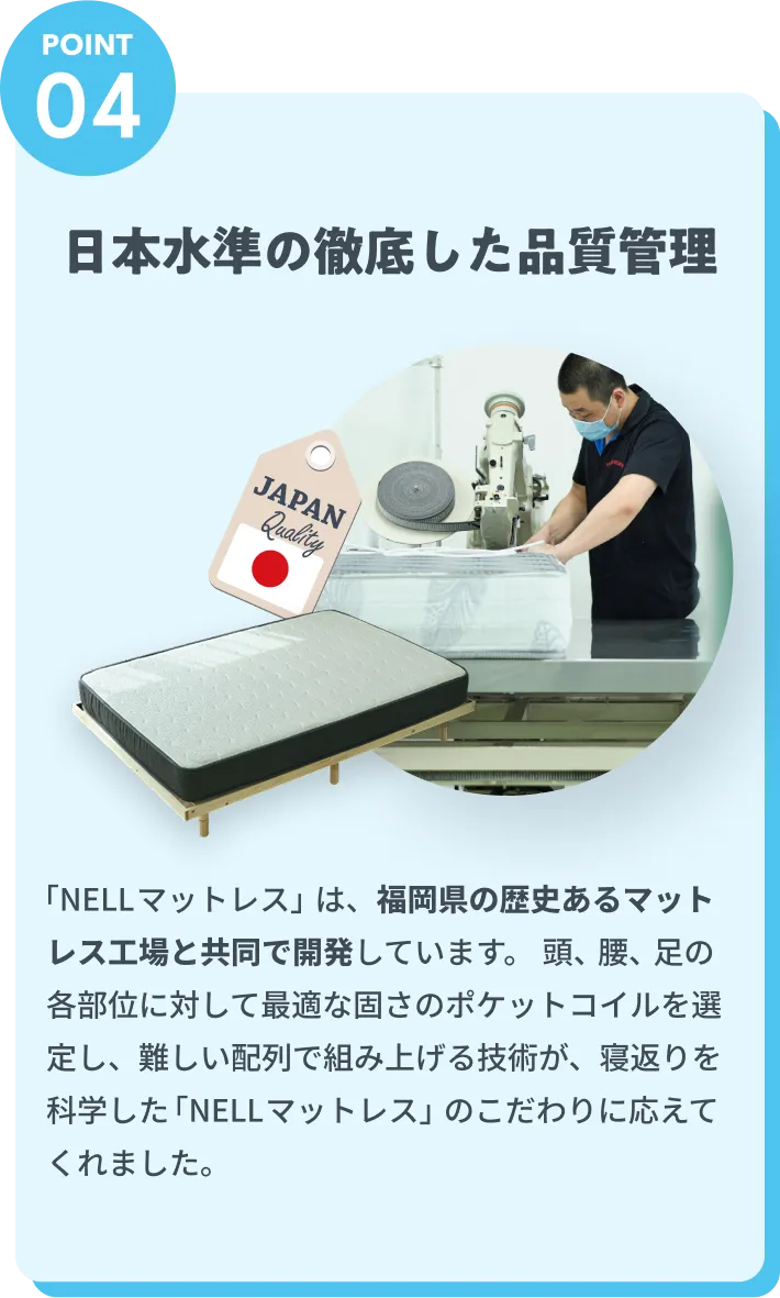 日本水準の徹底した品質管理
